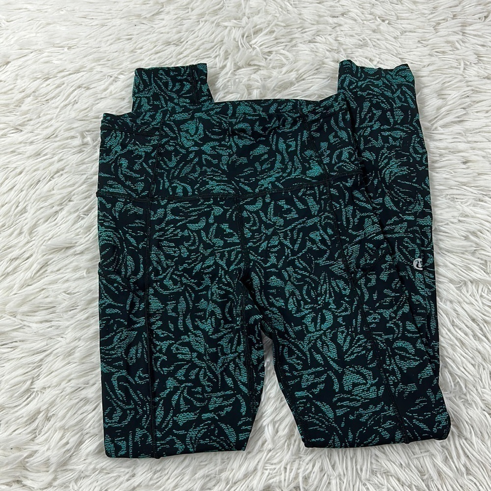 Lululemon Fast & Free 7/8 Tight Thrive Viridian Green Black